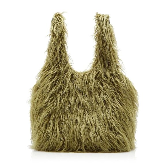 Dries Van Noten Fuzzy Tote Bag in Green - Picture 1 of 16